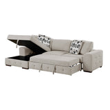 Raife Taupe 3-Piece Sectional with Left Chaise and Ottoman by Homelegance at Eve Furniture