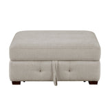 Raife Taupe 3-Piece Sectional with Left Chaise and Ottoman by Homelegance at Eve Furniture