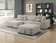 Raife Taupe 3-Piece Sectional with Left Chaise and Ottoman by Homelegance at Eve Furniture