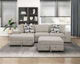 Raife Taupe 3-Piece Sectional with Left Chaise and Ottoman by Homelegance at Eve Furniture