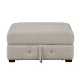Raife Taupe 3-Piece Sectional with Right Chaise and Ottoman by Homelegance at Eve Furniture