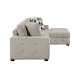 Raife Taupe 3-Piece Sectional with Right Chaise and Ottoman by Homelegance at Eve Furniture