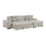 Raife Taupe 3-Piece Sectional with Right Chaise and Ottoman by Homelegance at Eve Furniture