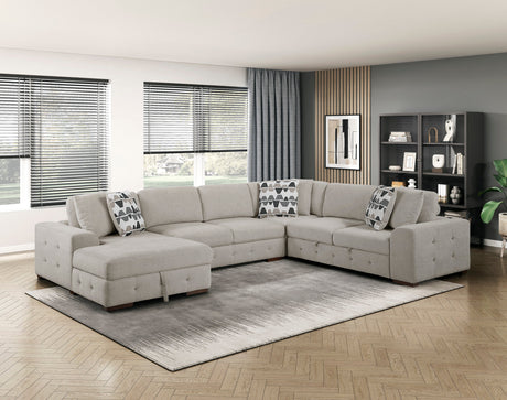 Raife Taupe 4-Piece Sectional with Left Chaise by Homelegance at Eve Furniture