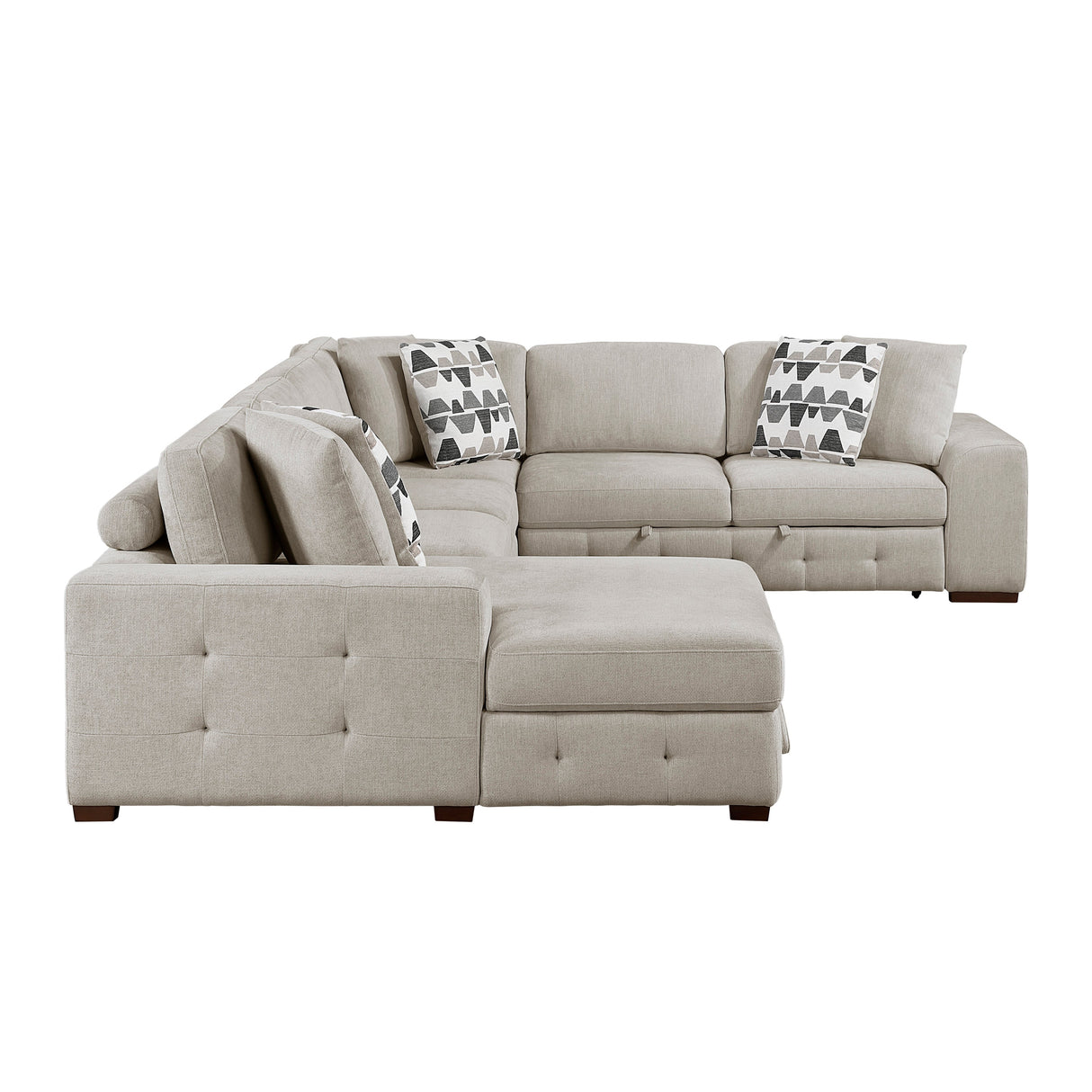 Raife Taupe 4-Piece Sectional with Left Chaise by Homelegance at Eve Furniture