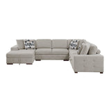 Raife Taupe 4-Piece Sectional with Left Chaise by Homelegance at Eve Furniture