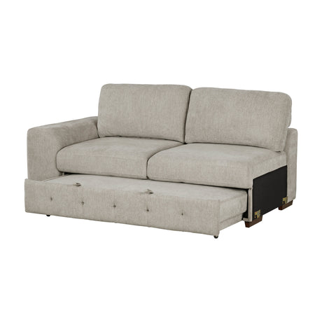 Raife Taupe 4-Piece Sectional with Right Chaise and Pull-out Bed by Homelegance at Eve Furniture
