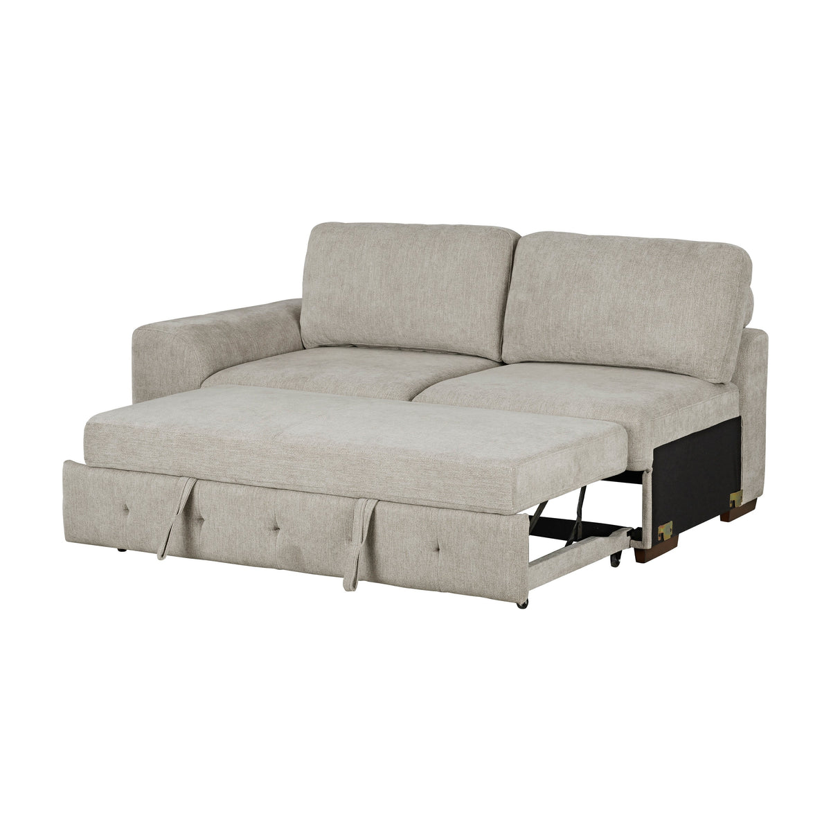 Raife Taupe 4-Piece Sectional with Right Chaise and Pull-out Bed by Homelegance at Eve Furniture