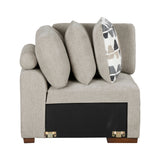Raife Taupe 4-Piece Sectional with Right Chaise and Pull-out Bed by Homelegance at Eve Furniture