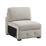Raife Taupe 4-Piece Sectional with Right Chaise and Pull-out Bed by Homelegance at Eve Furniture