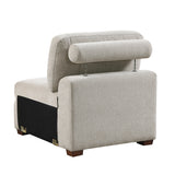 Raife Taupe 4-Piece Sectional with Right Chaise and Pull-out Bed by Homelegance at Eve Furniture
