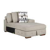 Raife Taupe 4-Piece Sectional with Right Chaise and Pull-out Bed by Homelegance at Eve Furniture