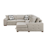 Raife Taupe 4-Piece Sectional with Right Chaise and Pull-out Bed by Homelegance at Eve Furniture
