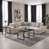 Raife Taupe 4-Piece Sectional with Right Chaise and Pull-out Bed by Homelegance at Eve Furniture