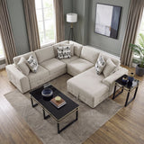 Raife Taupe 4-Piece Sectional with Right Chaise and Pull-out Bed by Homelegance at Eve Furniture