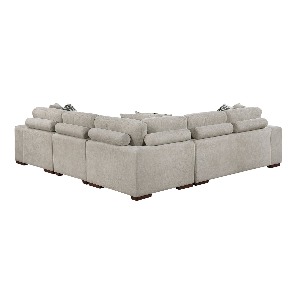 Raife Taupe 4-Piece Sectional with Right Chaise and Pull-out Bed by Homelegance at Eve Furniture