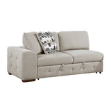 Raife Taupe 4-Piece Sectional with Right Chaise and Pull-out Bed by Homelegance at Eve Furniture