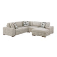 Raife Taupe 4-Piece Sectional with Right Chaise and Pull-out Bed by Homelegance at Eve Furniture
