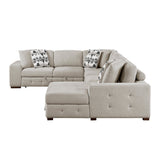 Raife Taupe 4-Piece Sectional with Right Chaise by Homelegance at Eve Furniture