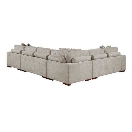 Raife Taupe 4-Piece Sectional with Right Chaise by Homelegance at Eve Furniture