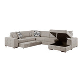 Raife Taupe 4-Piece Sectional with Right Chaise by Homelegance at Eve Furniture