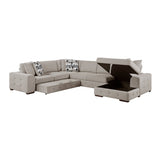 Raife Taupe 4-Piece Sectional with Right Chaise by Homelegance at Eve Furniture