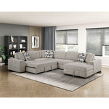 Raife Taupe 4-Piece Sectional with Right Chaise by Homelegance at Eve Furniture