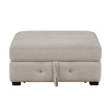 Raife Taupe 5-Piece Sectional with Left Chaise and Ottoman by Homelegance at Eve Furniture