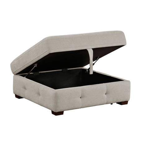 Raife Taupe 5-Piece Sectional with Left Chaise and Ottoman by Homelegance at Eve Furniture
