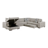 Raife Taupe 5-Piece Sectional with Left Chaise and Ottoman by Homelegance at Eve Furniture