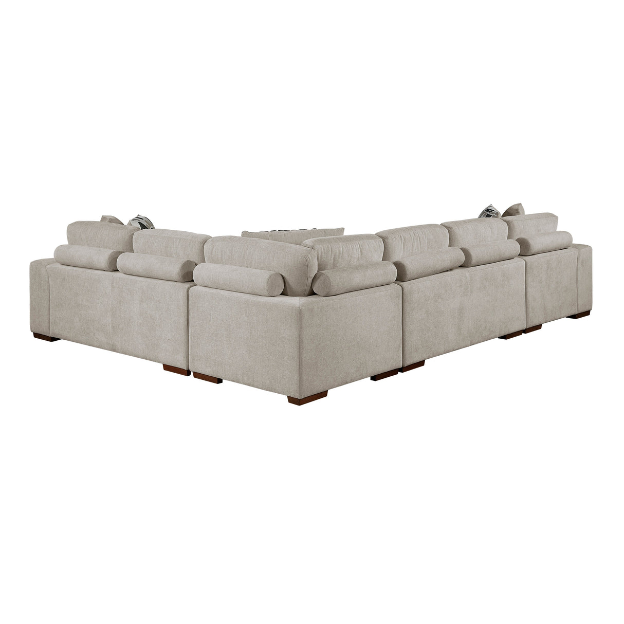 Raife Taupe 5-Piece Sectional with Left Chaise and Ottoman by Homelegance at Eve Furniture