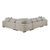 Raife Taupe 5-Piece Sectional with Left Chaise and Ottoman by Homelegance at Eve Furniture
