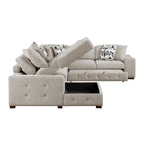 Raife Taupe 5-Piece Sectional with Left Chaise and Ottoman by Homelegance at Eve Furniture