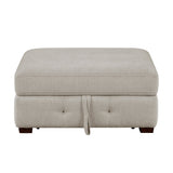 Raife Taupe 5-Piece Sectional with Right Chaise and Ottoman by Homelegance at Eve Furniture
