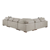 Raife Taupe 5-Piece Sectional with Right Chaise and Ottoman by Homelegance at Eve Furniture
