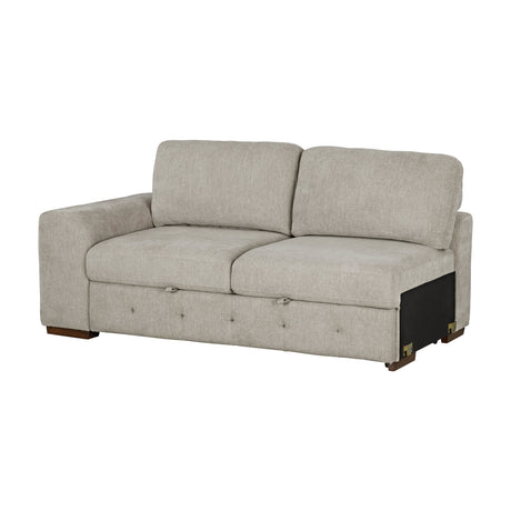 Raife Taupe 5-Piece Sectional with Right Chaise and Pull-out Bed by Homelegance at Eve Furniture