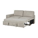 Raife Taupe 5-Piece Sectional with Right Chaise and Pull-out Bed by Homelegance at Eve Furniture