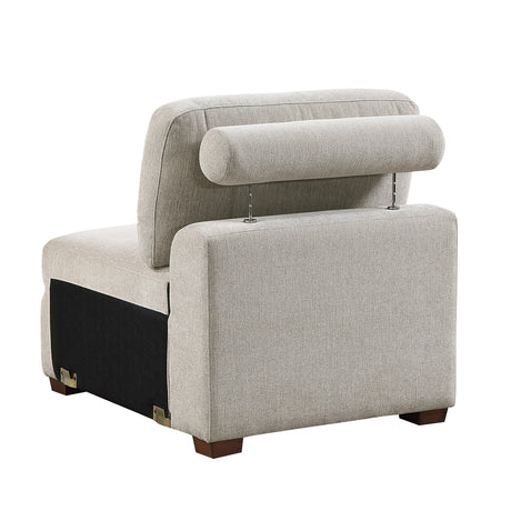 Raife Taupe 5-Piece Sectional with Right Chaise and Pull-out Bed by Homelegance at Eve Furniture