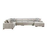 Raife Taupe 5-Piece Sectional with Right Chaise and Pull-out Bed by Homelegance at Eve Furniture