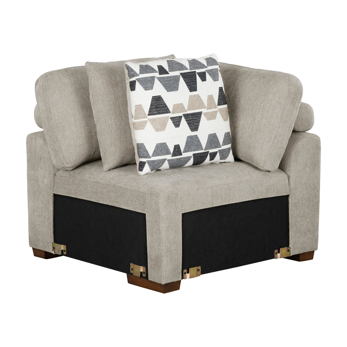 Raife Taupe 5-Piece Sectional with Right Chaise and Pull-out Bed by Homelegance at Eve Furniture