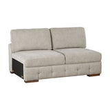 Raife Taupe 5-Piece Sectional with Right Chaise and Pull-out Bed by Homelegance at Eve Furniture