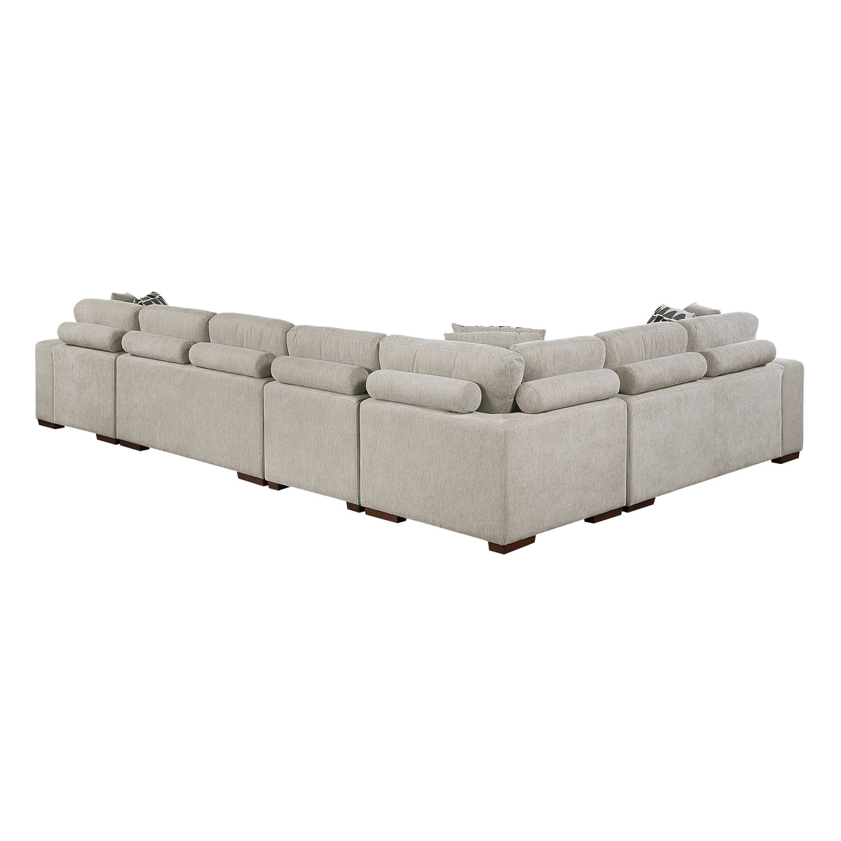 Raife Taupe 5-Piece Sectional with Right Chaise and Pull-out Bed by Homelegance at Eve Furniture