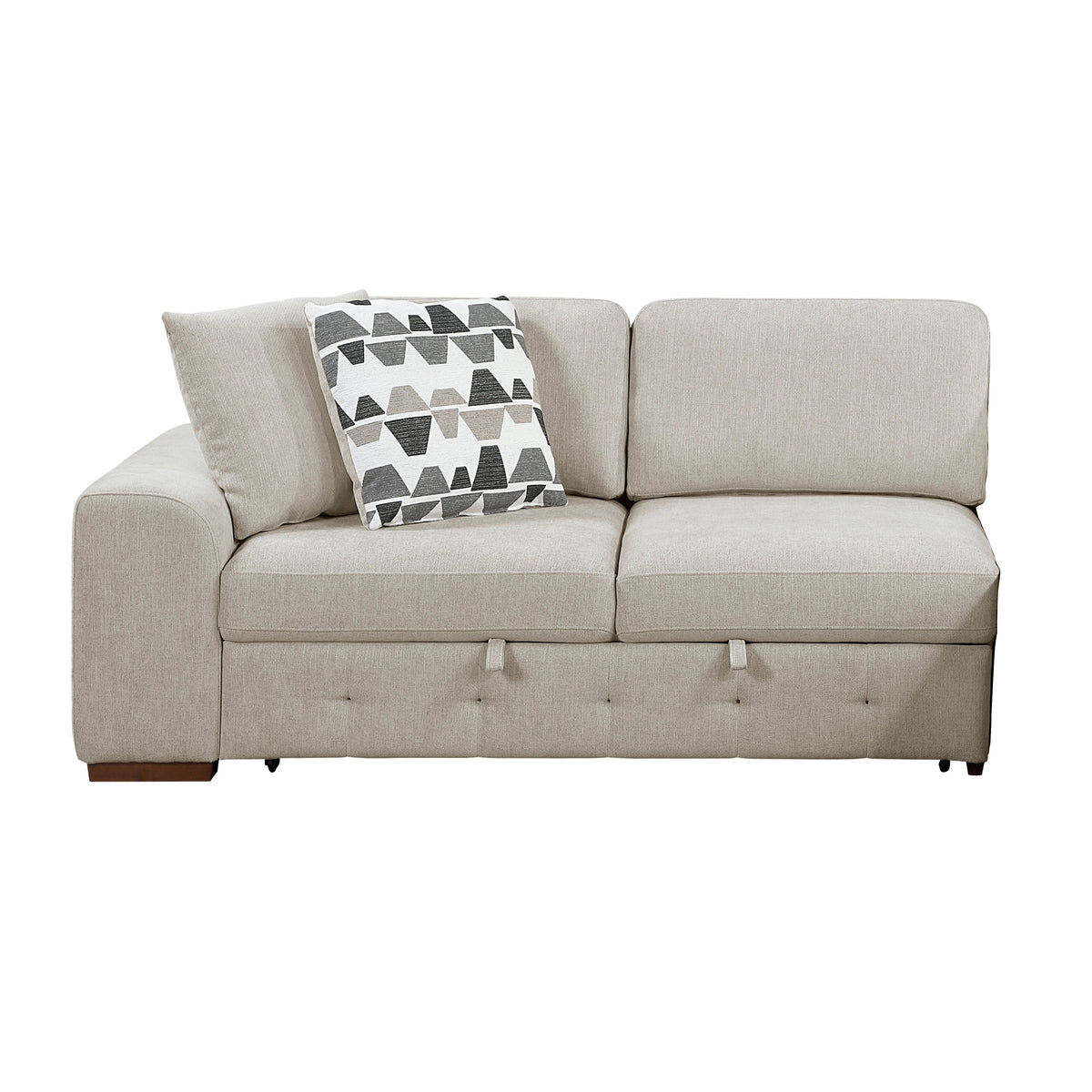 Raife Taupe 5-Piece Sectional with Right Chaise and Pull-out Bed by Homelegance at Eve Furniture