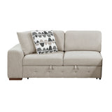 Raife Taupe 5-Piece Sectional with Right Chaise and Pull-out Bed by Homelegance at Eve Furniture