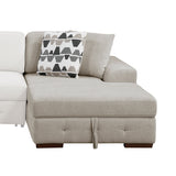 Raife Taupe 5-Piece Sectional with Right Chaise and Pull-out Bed by Homelegance at Eve Furniture