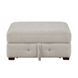 Raife Taupe 5-Piece Sectional with Right Chaise and Pull-out Bed by Homelegance at Eve Furniture