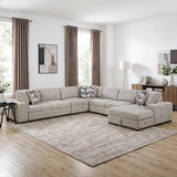 Raife Taupe 5-Piece Sectional with Right Chaise and Pull-out Bed by Homelegance at Eve Furniture