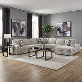 Raife Taupe 5-Piece Sectional with Right Chaise and Pull-out Bed by Homelegance at Eve Furniture