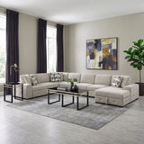 Raife Taupe 5-Piece Sectional with Right Chaise and Pull-out Bed by Homelegance at Eve Furniture