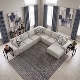 Raife Taupe 5-Piece Sectional with Right Chaise and Pull-out Bed by Homelegance at Eve Furniture